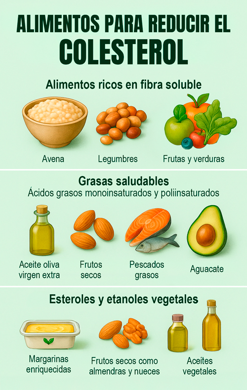 Alimentos que ayudan a reducir el colesterol