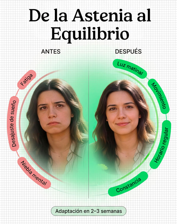 De las astenia al equilibrio