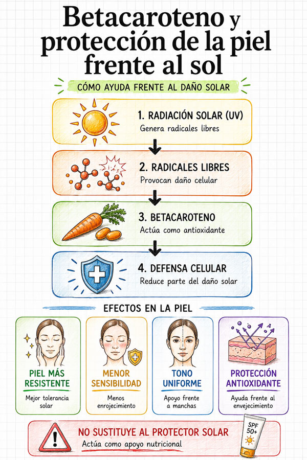 BetaCaroteno y protección de la piel frente al sol