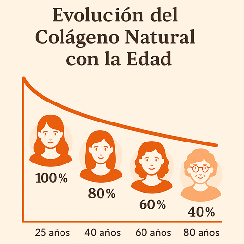 Evolución del colágeno natural con la edad