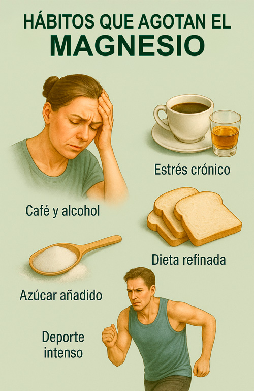 Hábitos que reducen el magnesio