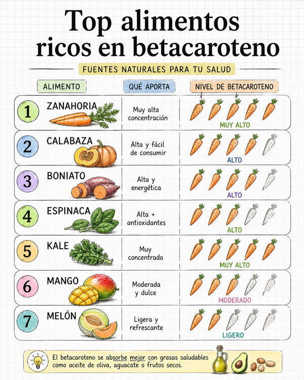 Alimentos ricos en BetaCaroteno