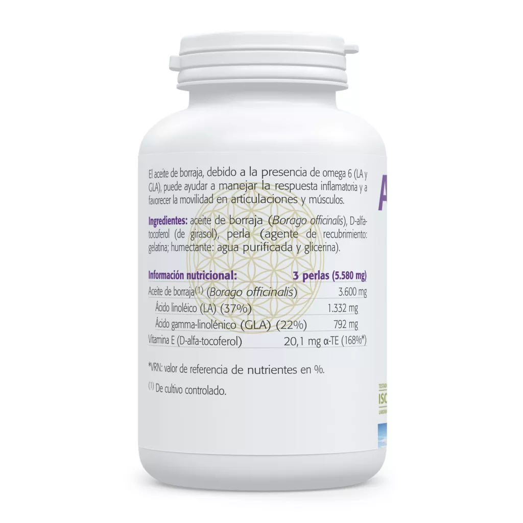 Envase de aceite de borraja 1.200 mg 22% GLA de Sura Vitasan