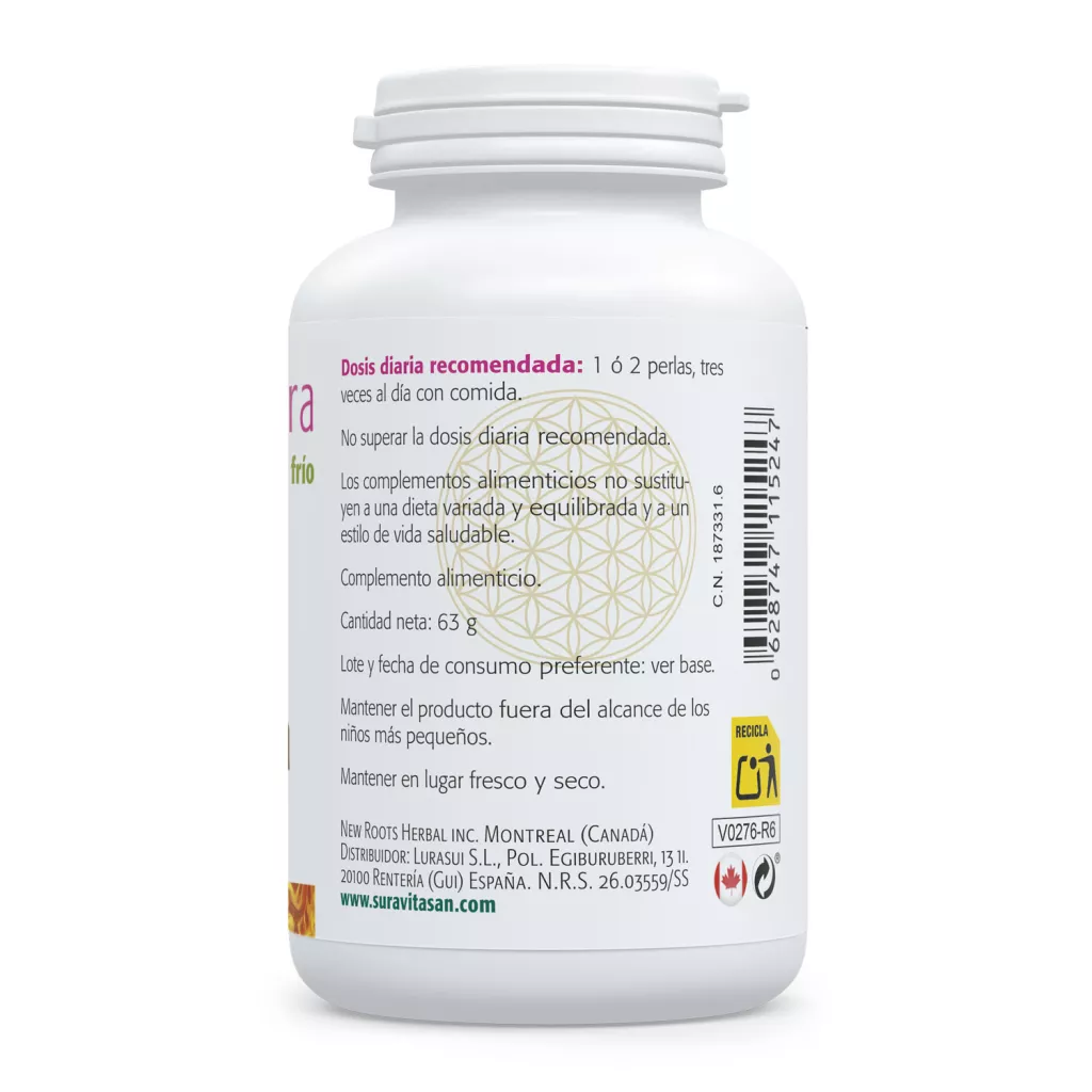 Envase de aceite de onagra 500 mg con GLA y LA de Sura Vitasan
