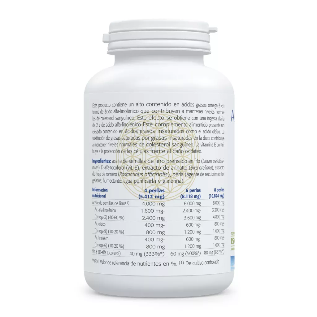 Envase de aceite de lino 1.000 mg omega 3, 6 y 9 vegetal Sura Vitasan