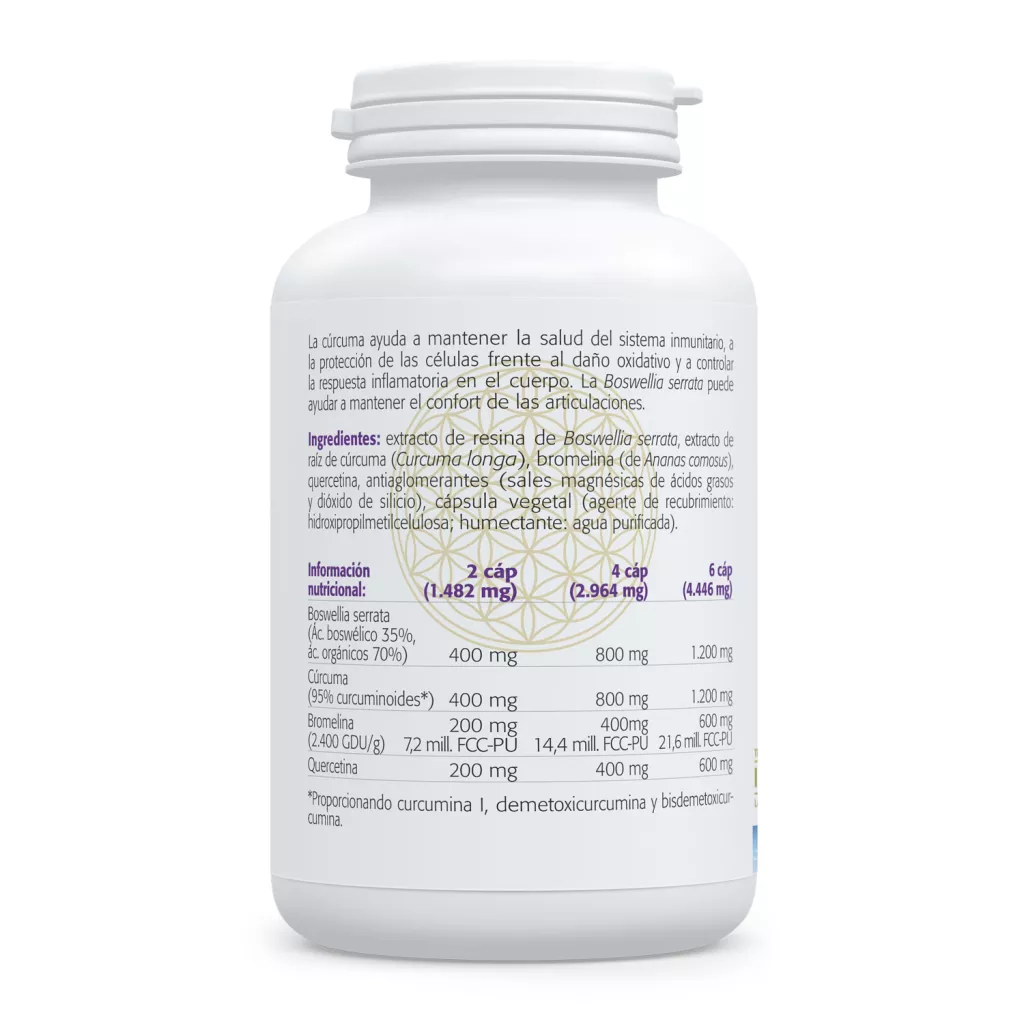 Envase de Aid-Inflam con boswellia, cúrcuma, quervetina y bromelina Sura Vitasan