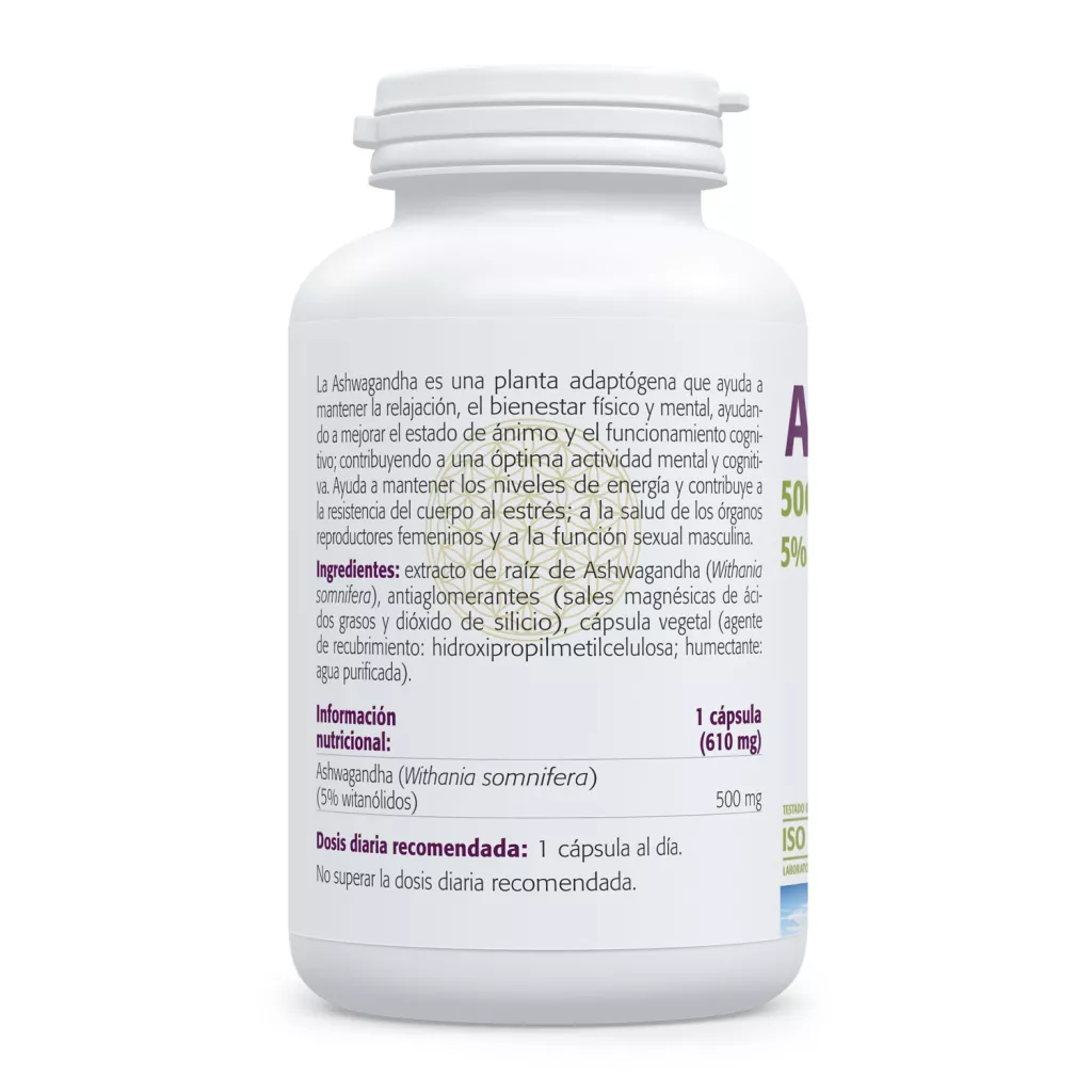 Envase de ashwagandha 500 mg Sura Vitasan