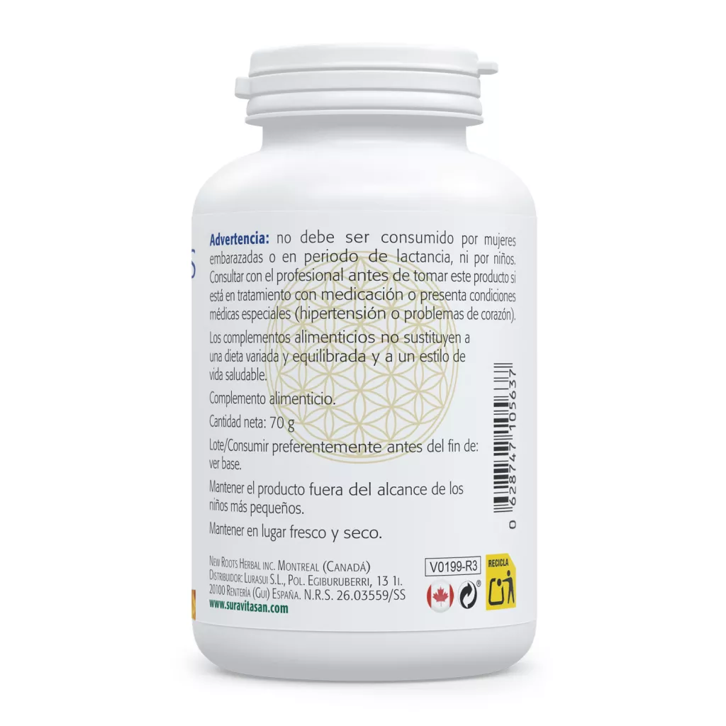 Envase de bioflavonoides cítricos 500 mg con hesperidina y quercetina Sura Vitasan