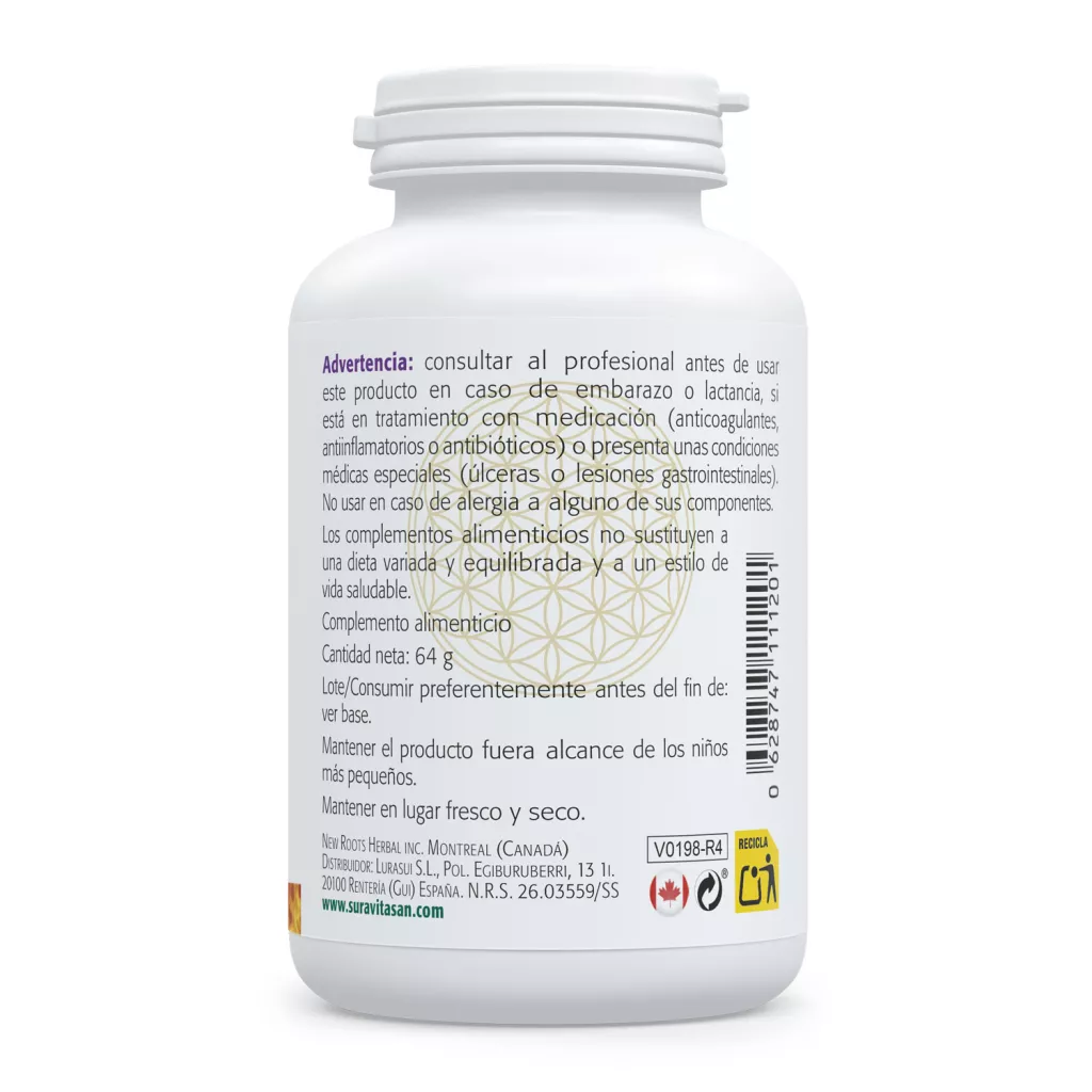 Envase de bromelina 2.400 GDU/g 500 mg Sura Vitasan