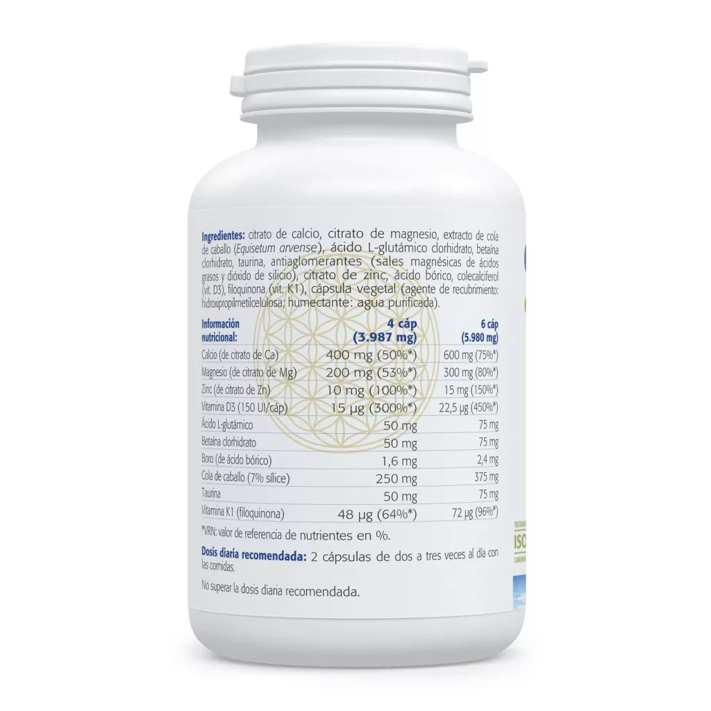 Envase de calcio, magnesio vitamina D, zinc y boro Sura Vitasan