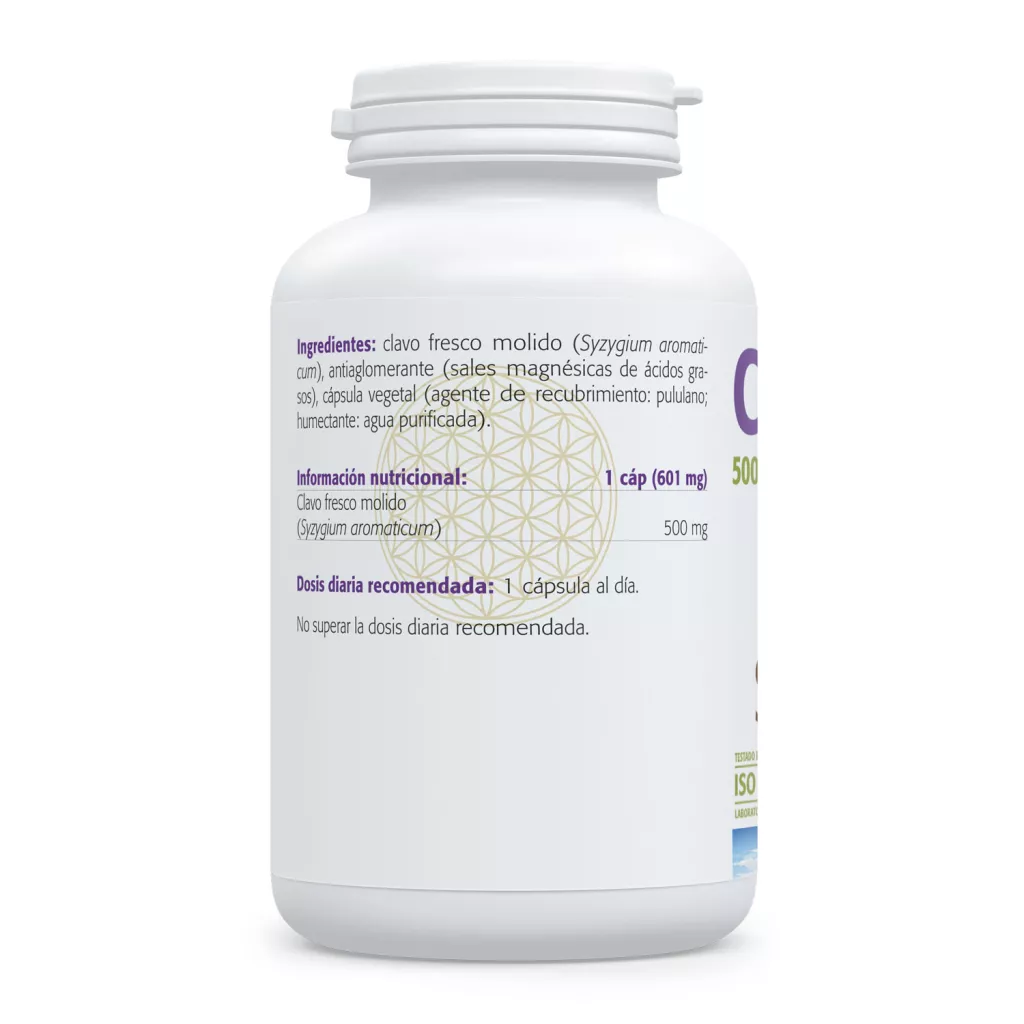 Envase de clavo 500 mg Syzygium aromaticum Sura Vitasan