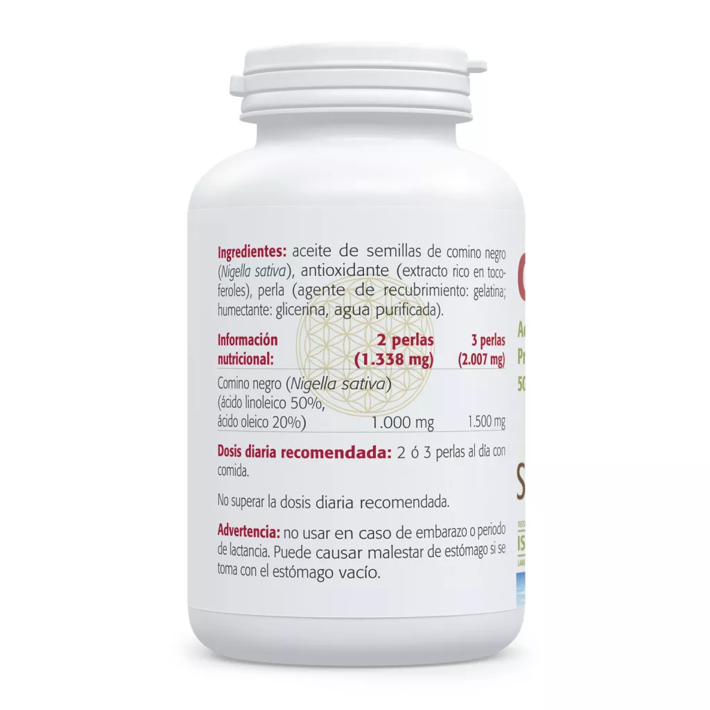 Envase de aceite de comino negro Nigella sativa Sura Vitasan