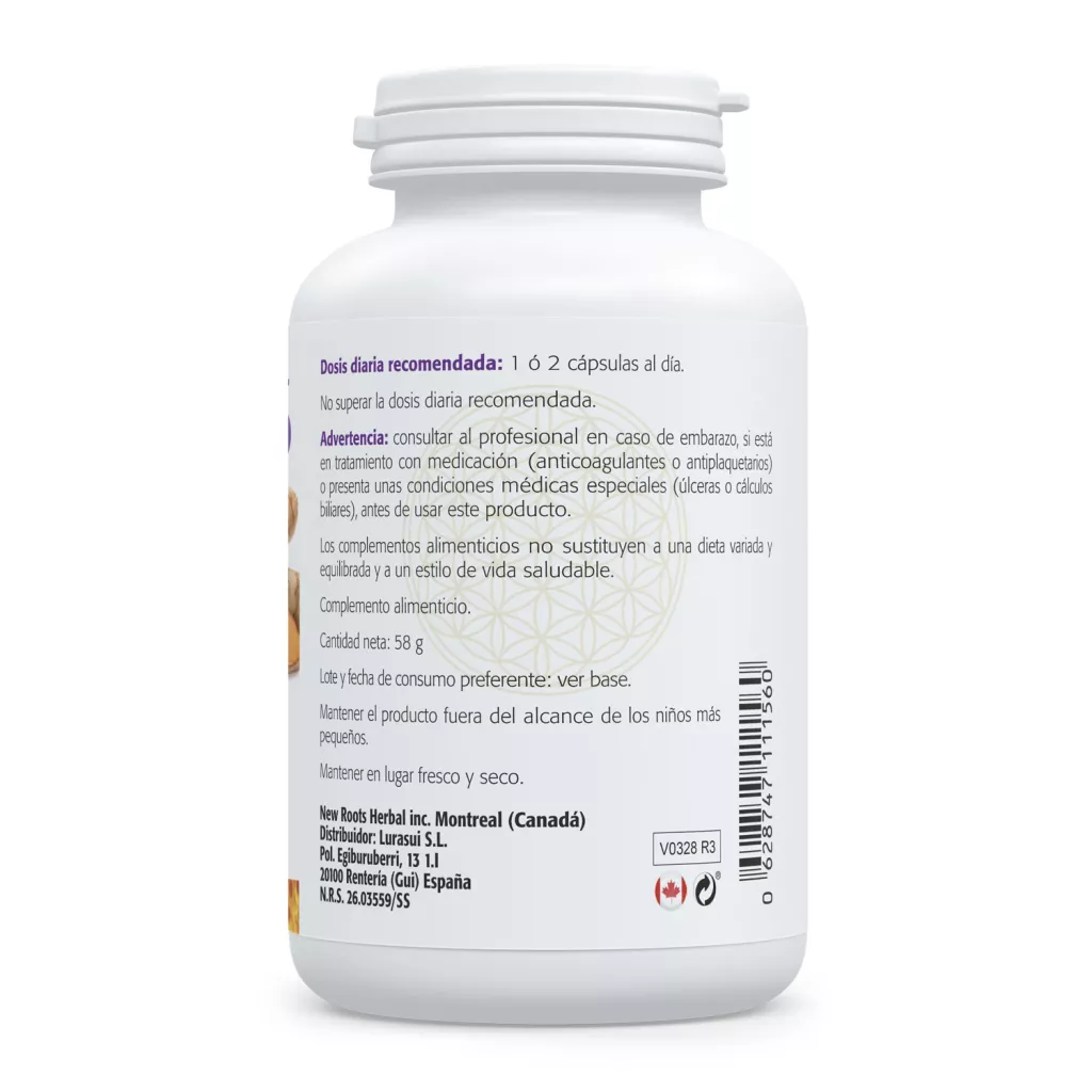 Envase de Cúrcuma 95 con piperina Sura Vitasan
