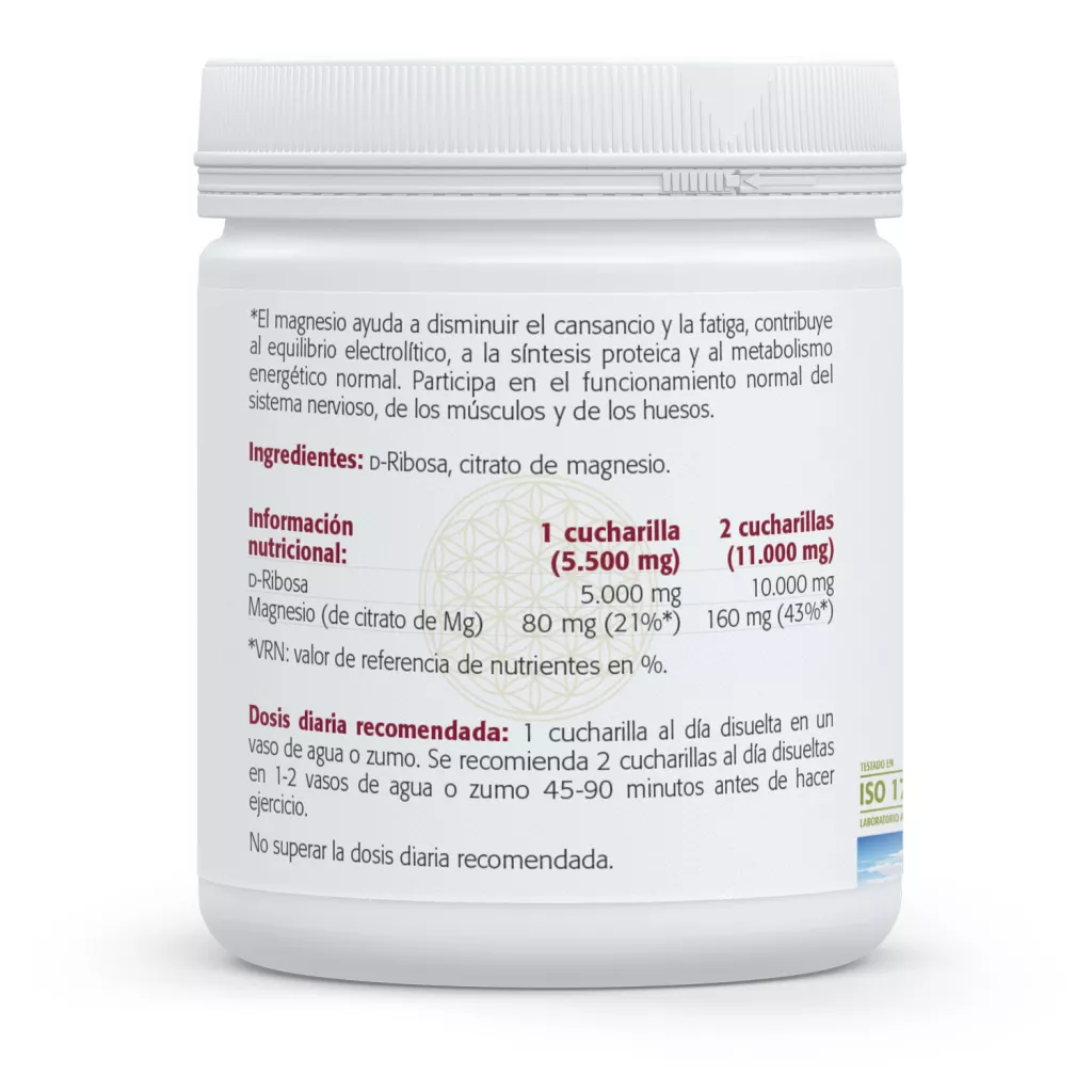 Envase de D-Ribosa con magnesio citrato Sura Vitasan