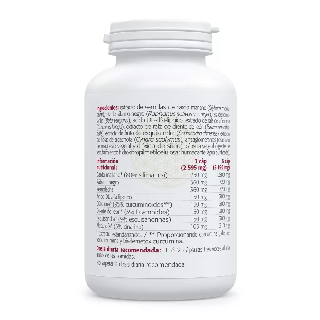 Envase de Liver fórmula hepática con extractos vegetales Sura Vitasan