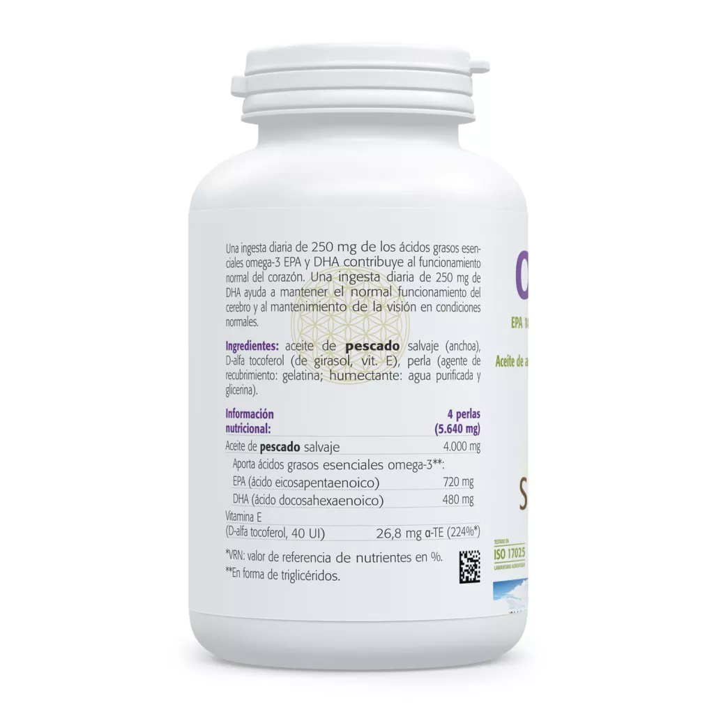 Envase de Omega 3 180 mg EPA y 120 mg DHA Sura Vitasan