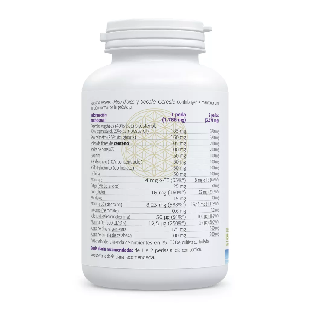 Envase de Prosta saw palmetto y nutracéuticos Salud de la próstata Sura Vitasan