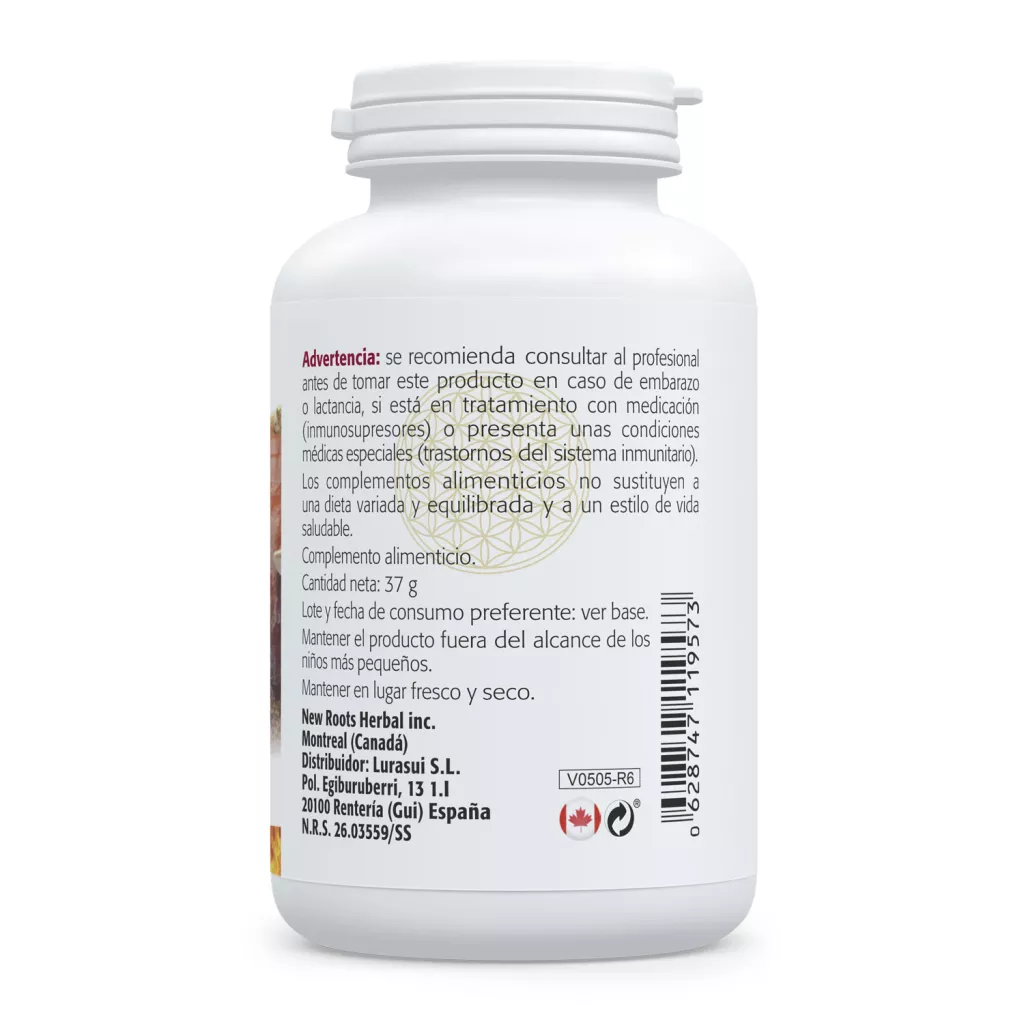 Envase de Reishi 500 mg extracto 8:1 estandarizado Sura Vitasan