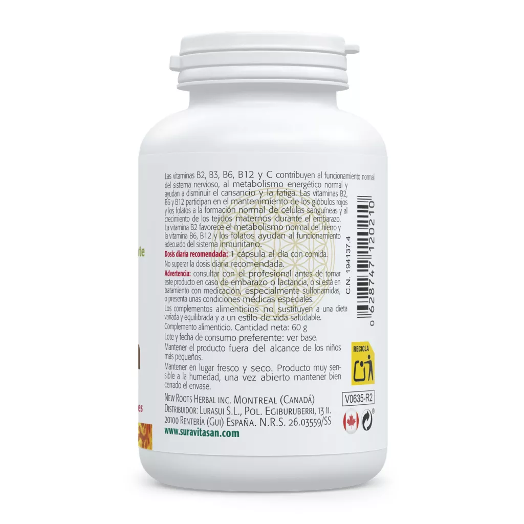 Envase de Ultra B Complex complejo de vitaminas B y vitamina C Sura Vitasan