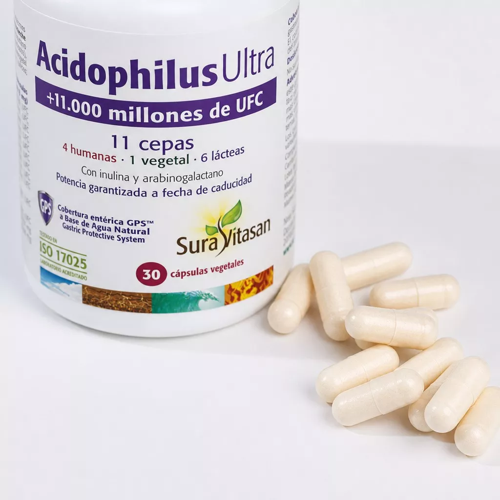 Envase de Acidophilus Ultra probiótico 11.000 millones de UFC Sura Vitasan