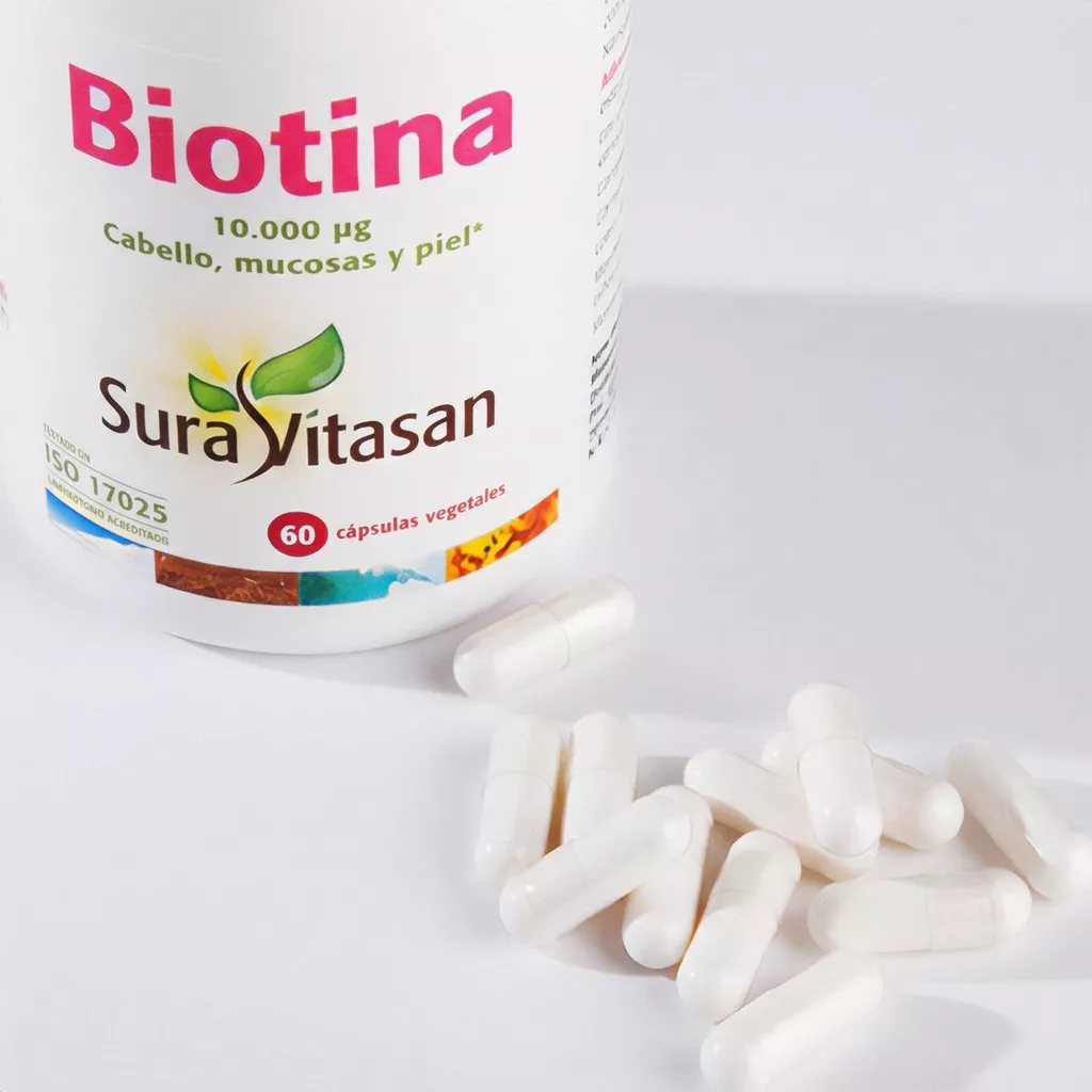 Envase de biotina 10.000 μg Sura Vitasan