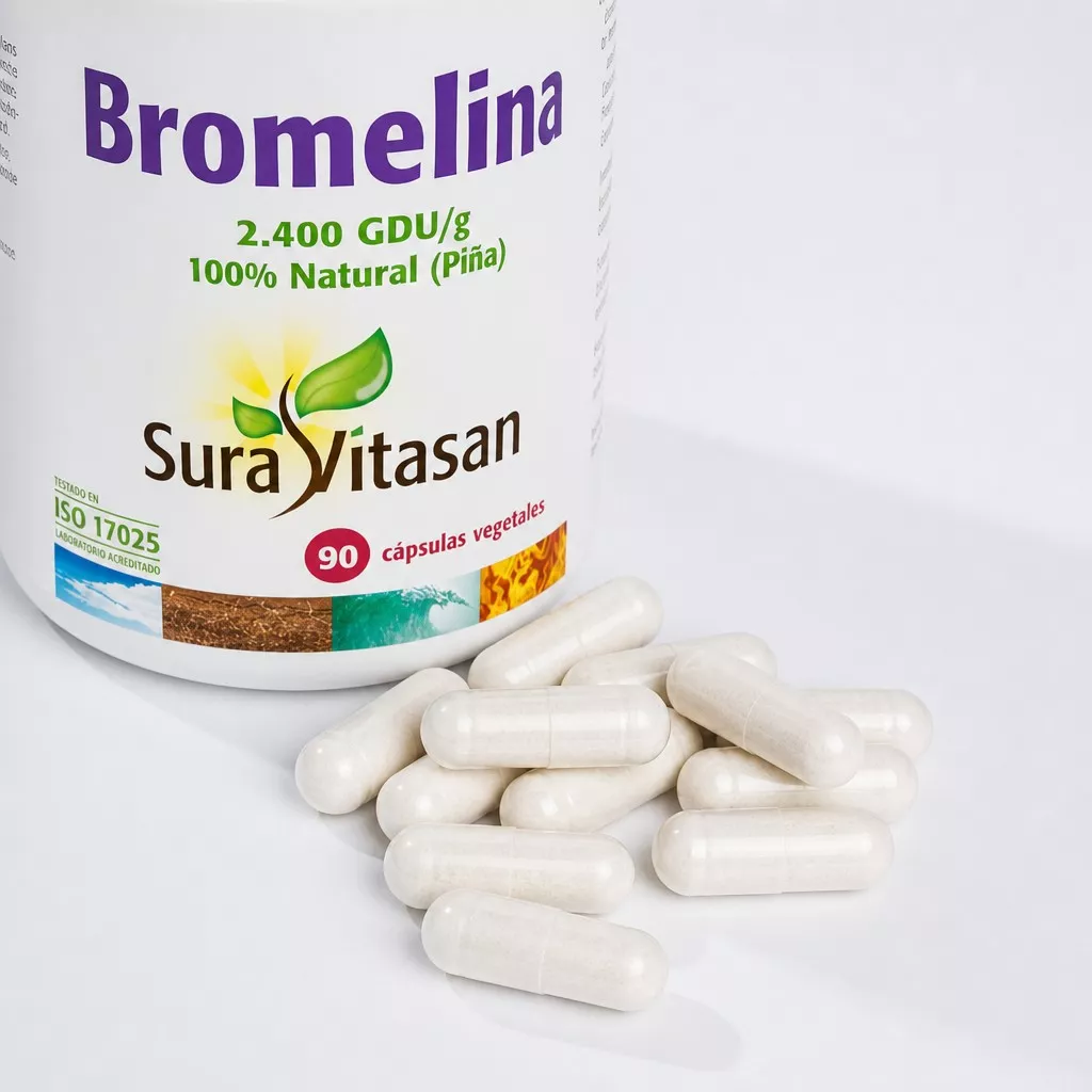 Envase de bromelina 2.400 GDU/g 500 mg Sura Vitasan