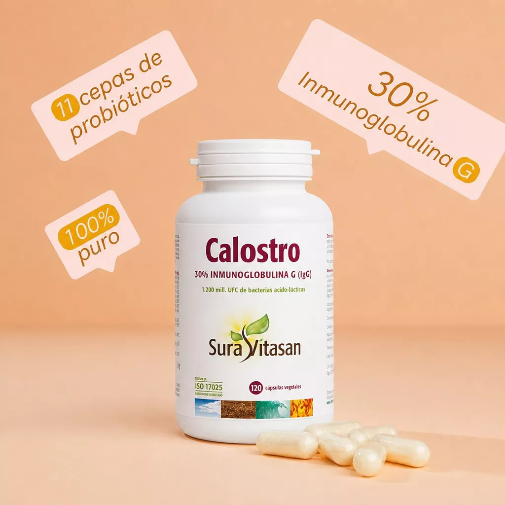 Envase de calostro bovino con probióticos Sura Vitasan
