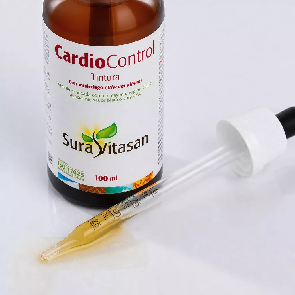Envase de Cardio Control con  ajo, espino blanco y muérdago Sura Vitasan