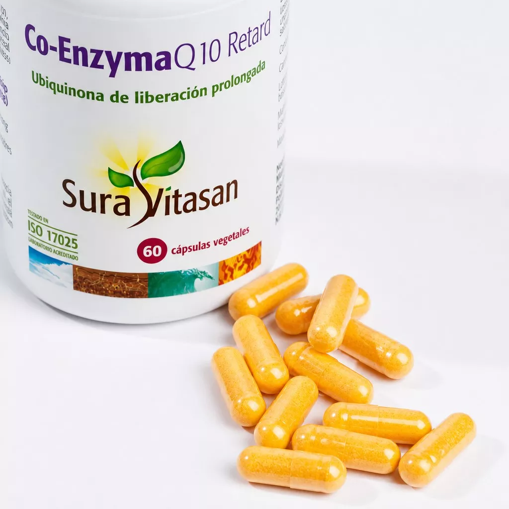 Envase de coenzima Q10 Retard 100 mg liberación prolongada Sura Vitasan