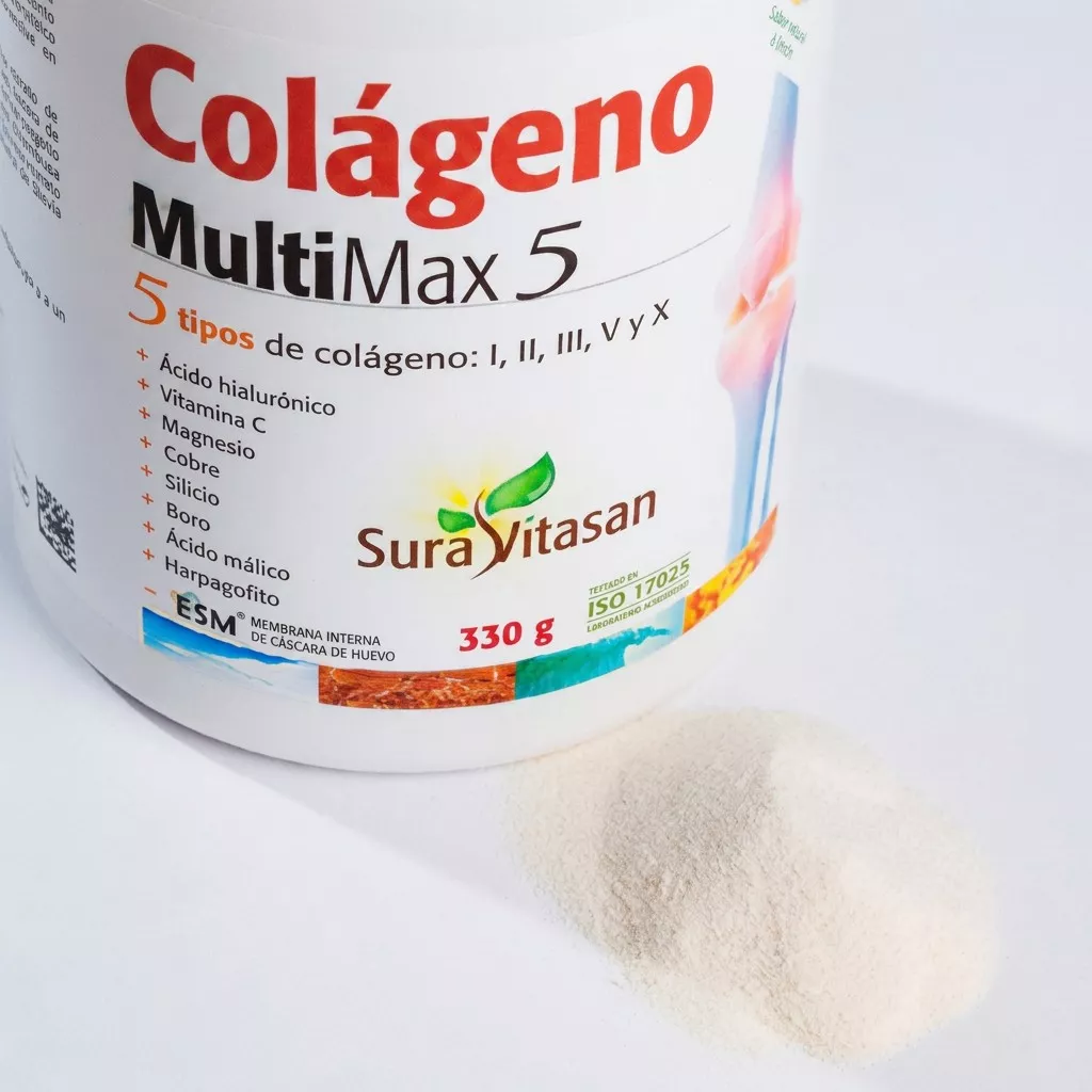 Envase de Colágeno Multi Max 5 con cinco tipos de colágeno Sura Vitasan