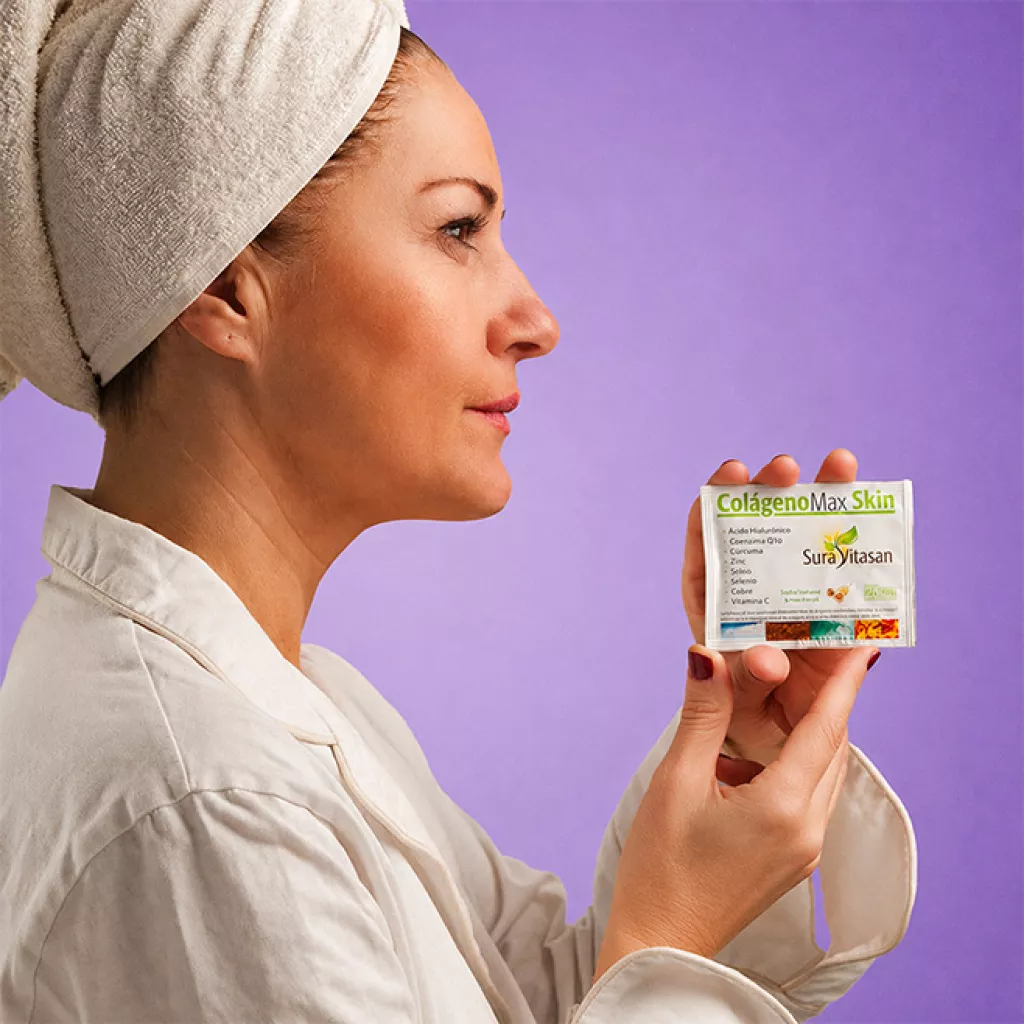 Envase de Colágeno Max Skin colágeno, ácido hialurónico, CoQ10 y nutricosméticos