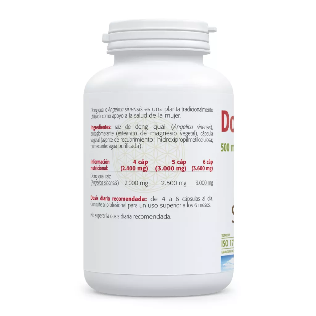 Envase de Dong Quai 500 mg Angelica sinensis Sura Vitasan