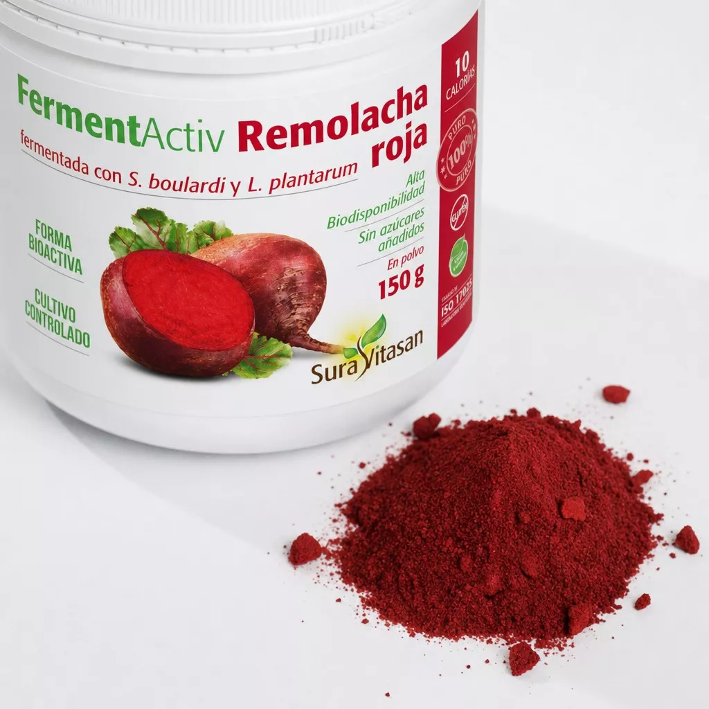 Envase de FermentActiv + polvo Remolacha Roja Sura Vitasan