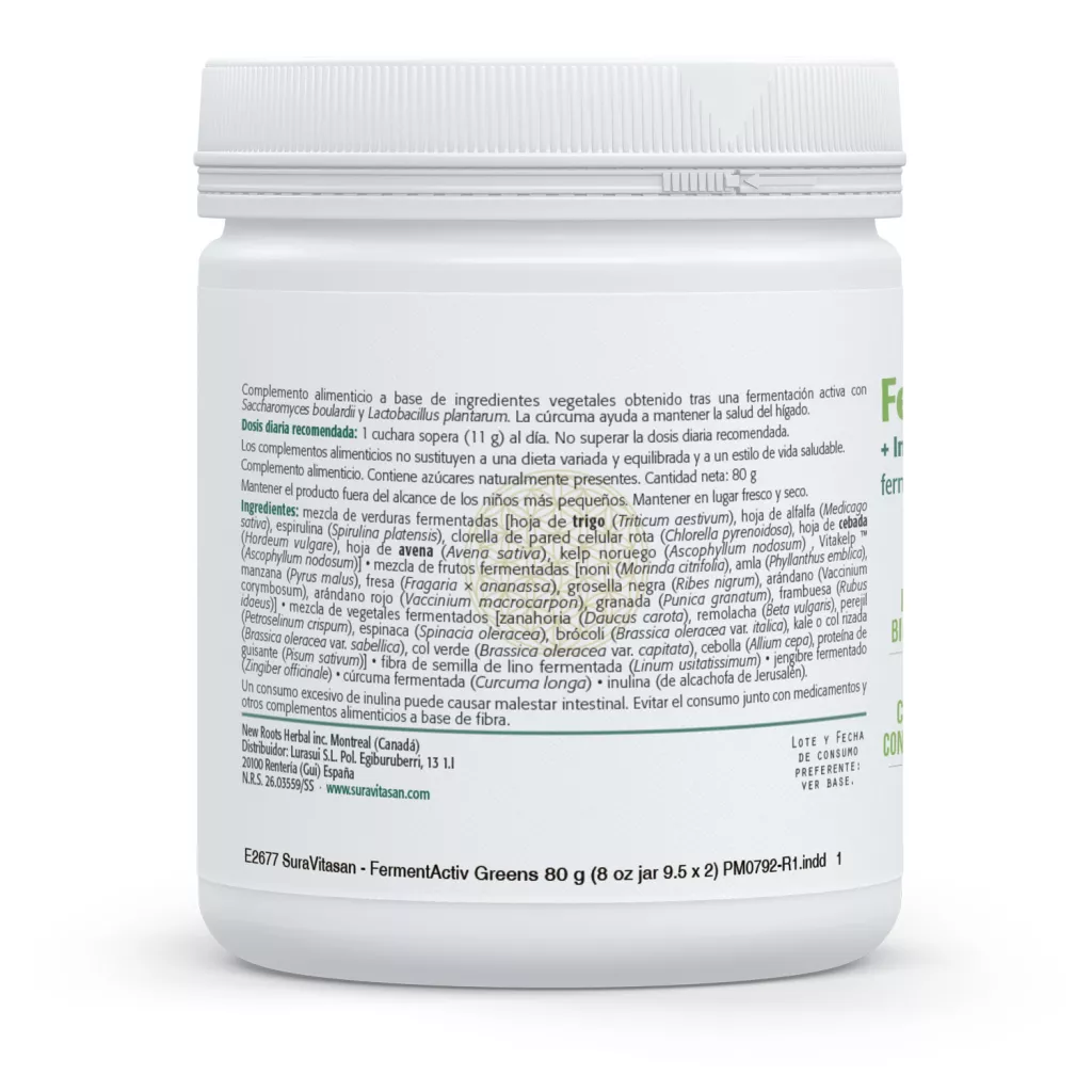 Envase de FermentActiv Greens Sura Vitasan