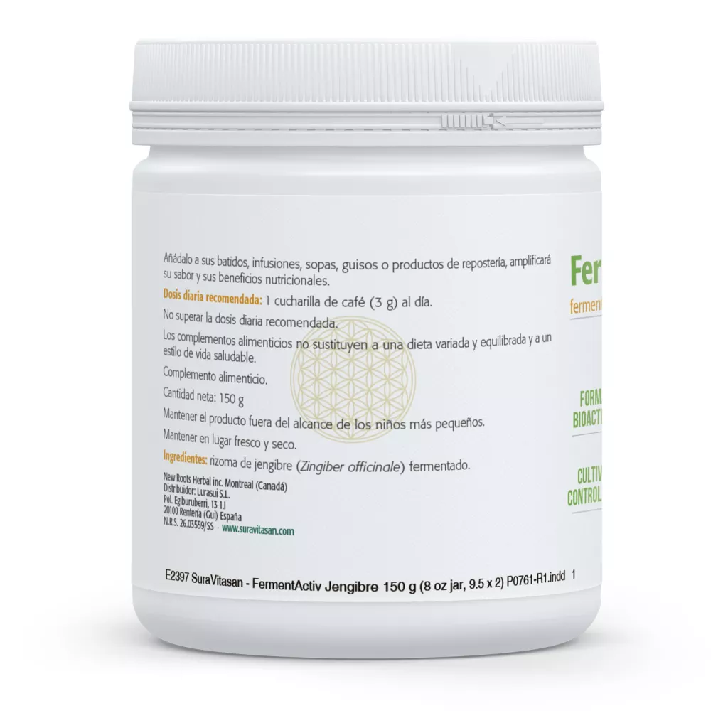 Envase de FermentActiv Jengibre Sura Vitasan