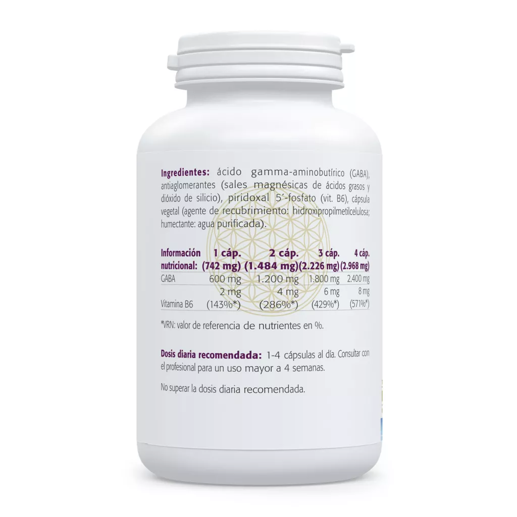 Envase de GABA 600 mg con vitamina B6 Sura Vitasan
