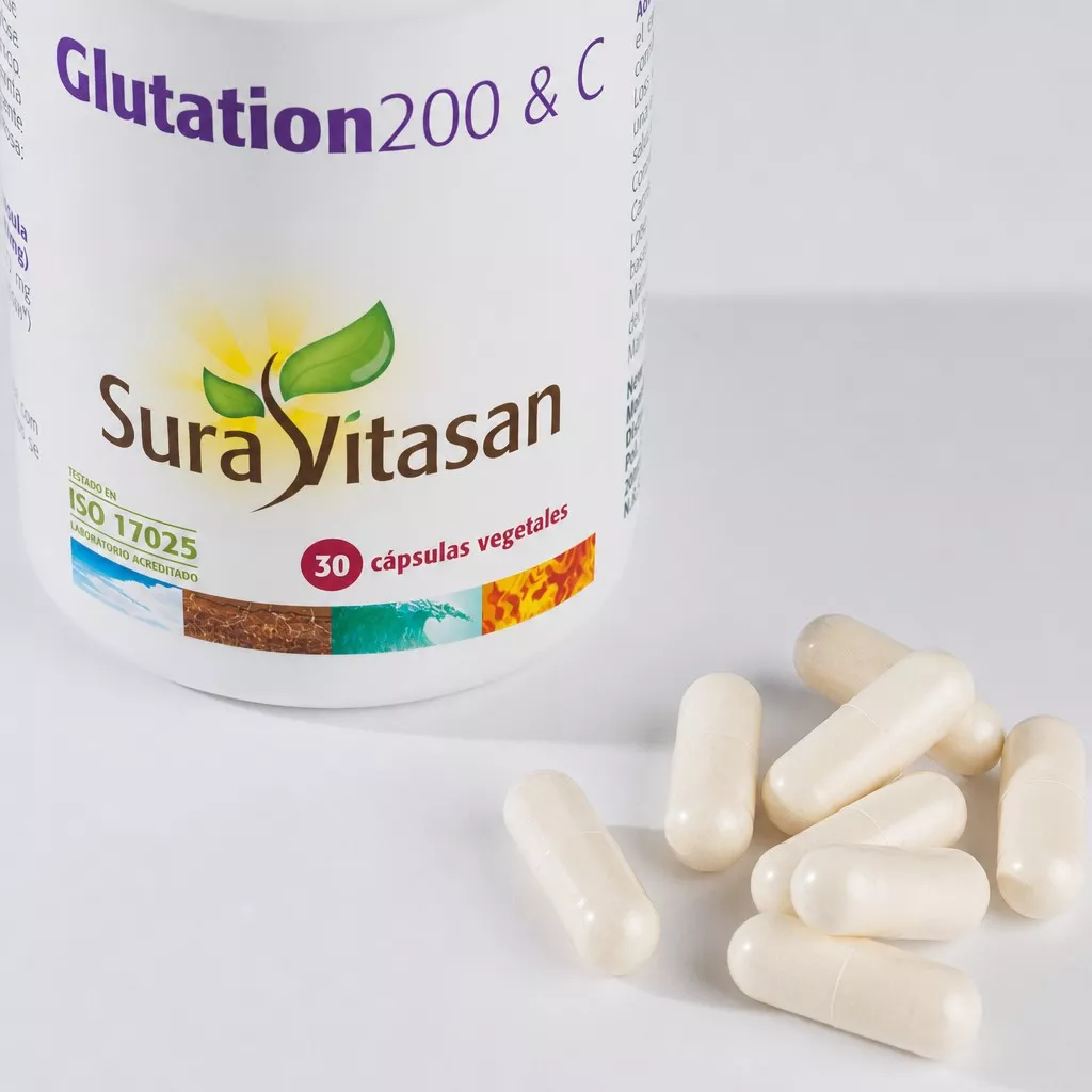Envase de Glutatión reducido 200 mg con vitamina C Sura Vitasan