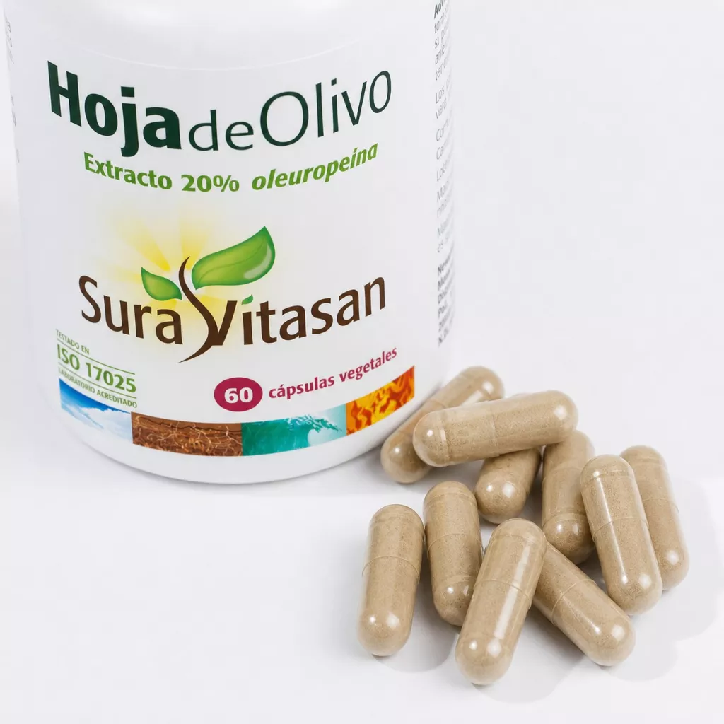 Envase de extracto de Hoja de Olivo 20% oleuropeína Sura Vitasan