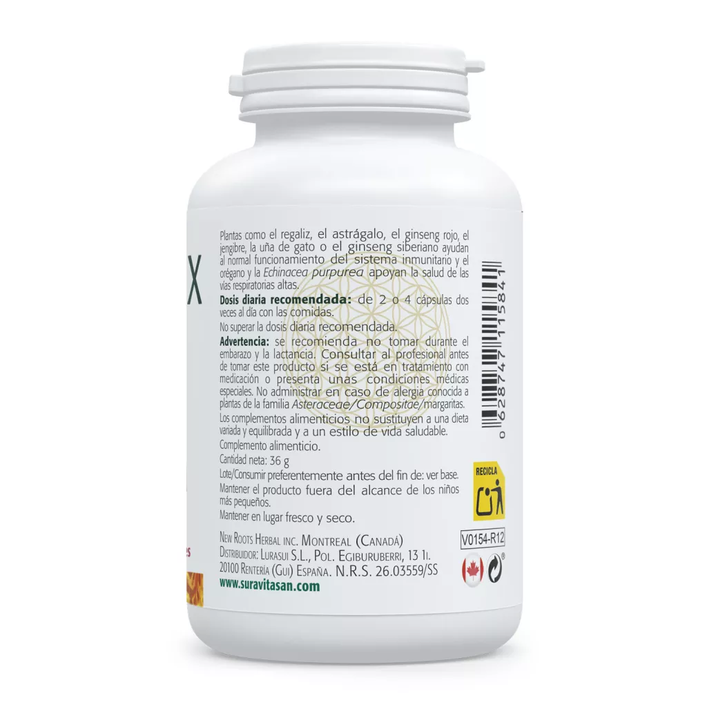 Envase de Inmu-Max fórmula de extractos vegetales Sura Vitasan