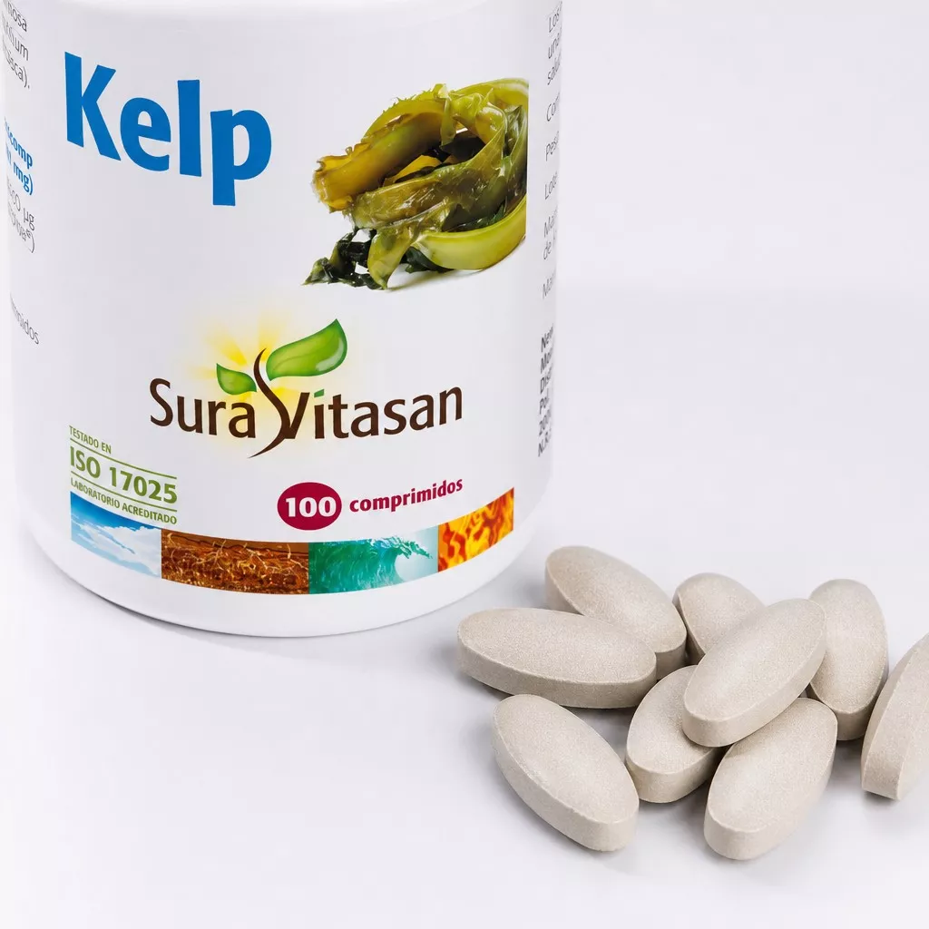 Envase de Kelp noruego yodo natural 225 μg Sura Vitasan