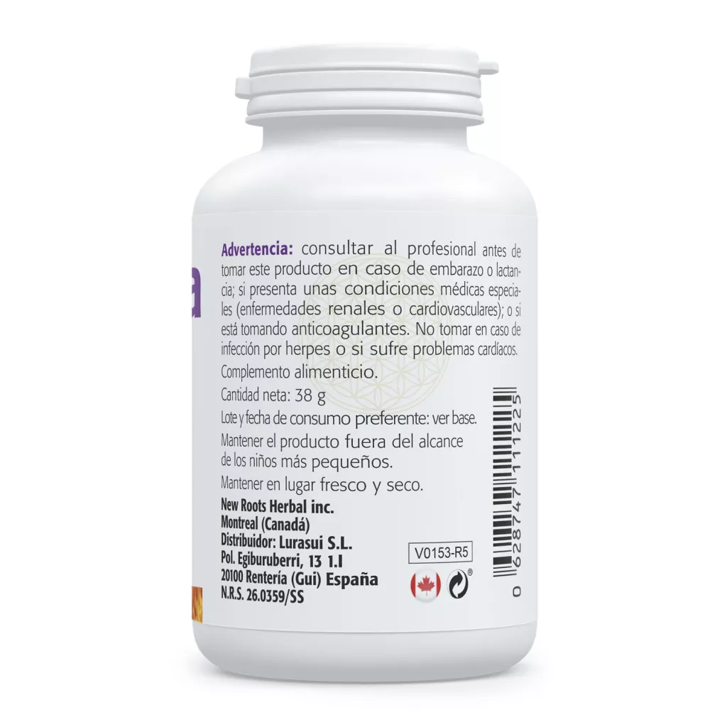 Envase de L-Arginina 500 mg aminoácido en forma libre Sura Vitasan