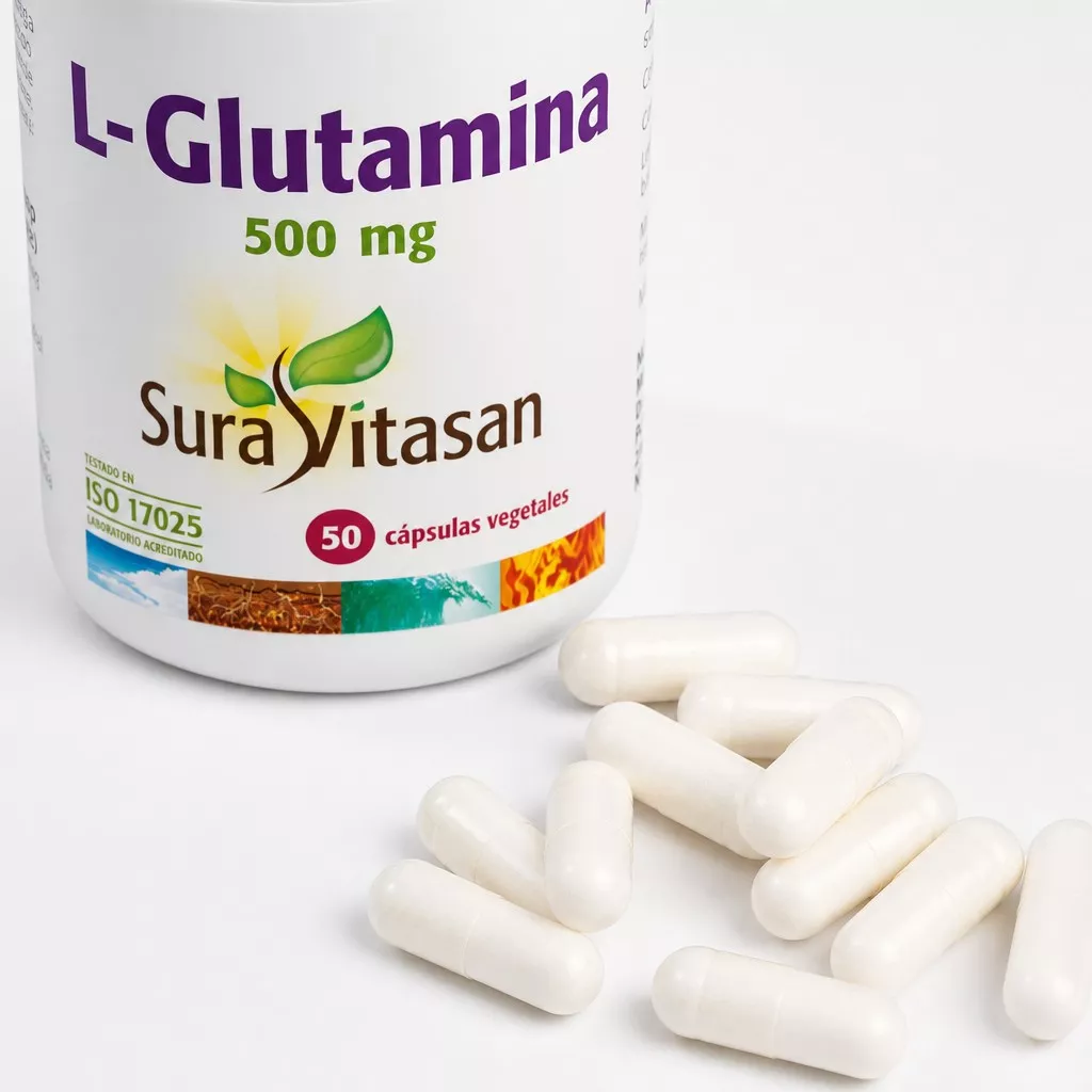 Envase de L-Glutamina 500 mg Mucosas y Músculo Sura Vitasan