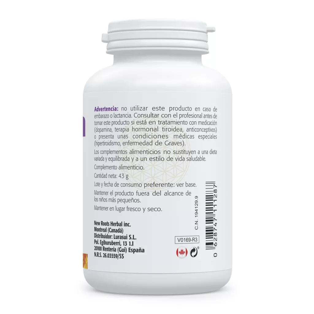 Envase de L-Tirosina 500 mg aminoácido para neurotransmisores Sura Vitasan