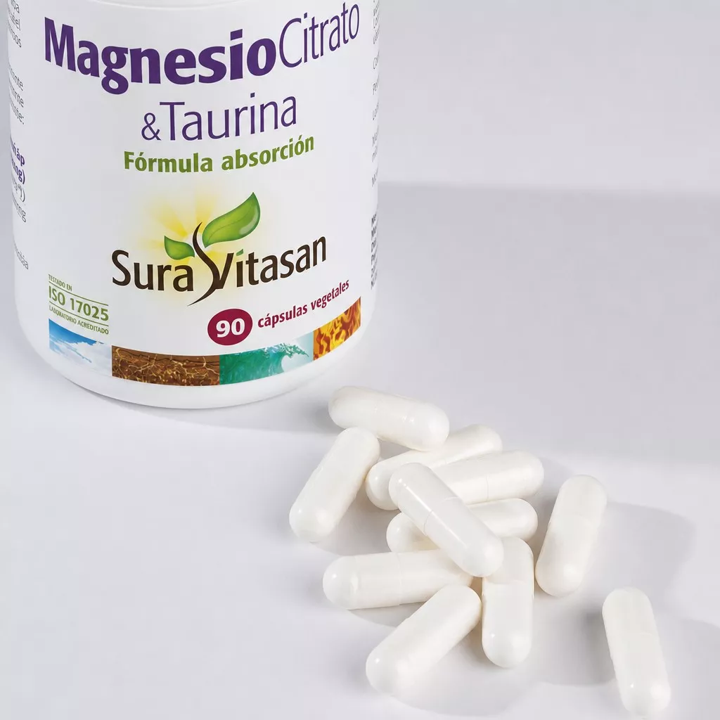 Envase de Magnesio Citrato y Taurina magnesio 136 mg Sura Vitasan
