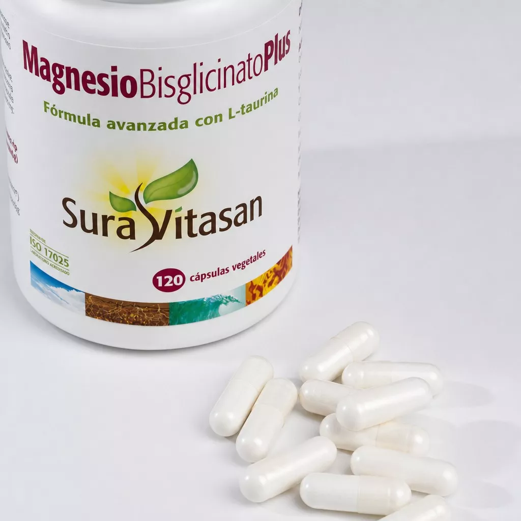Envase de Magnesio Bisglicinato Plus magnesio 150 mg Sura Vitasan