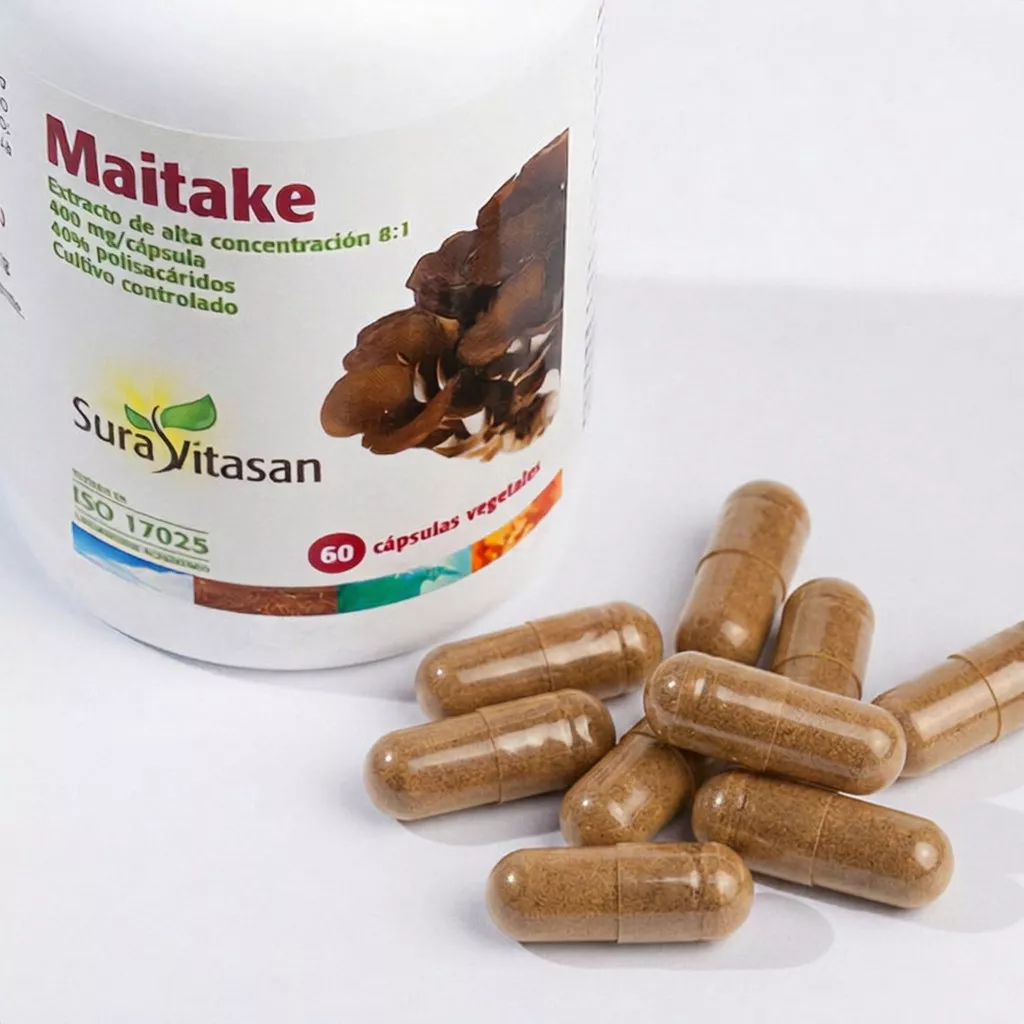 Envase de Maitake 400 mg extracto 8:1 Sura Vitasan