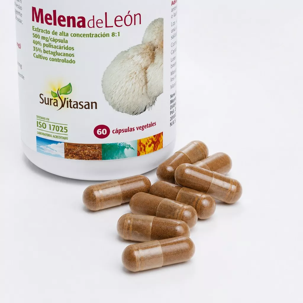 Envase de Melena de León 500 mg extracto 8:1 Sura Vitasan