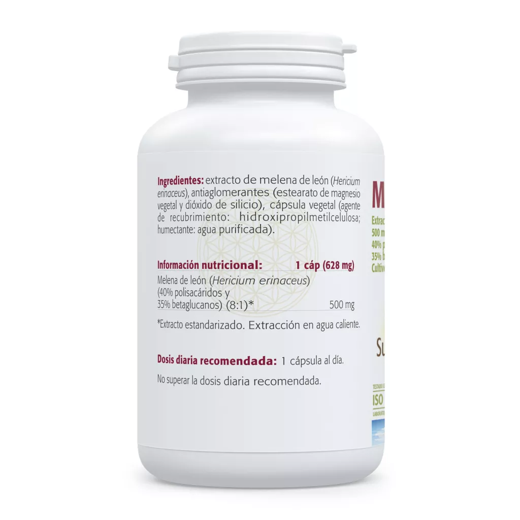 Envase de Melena de León 500 mg extracto 8:1 Sura Vitasan
