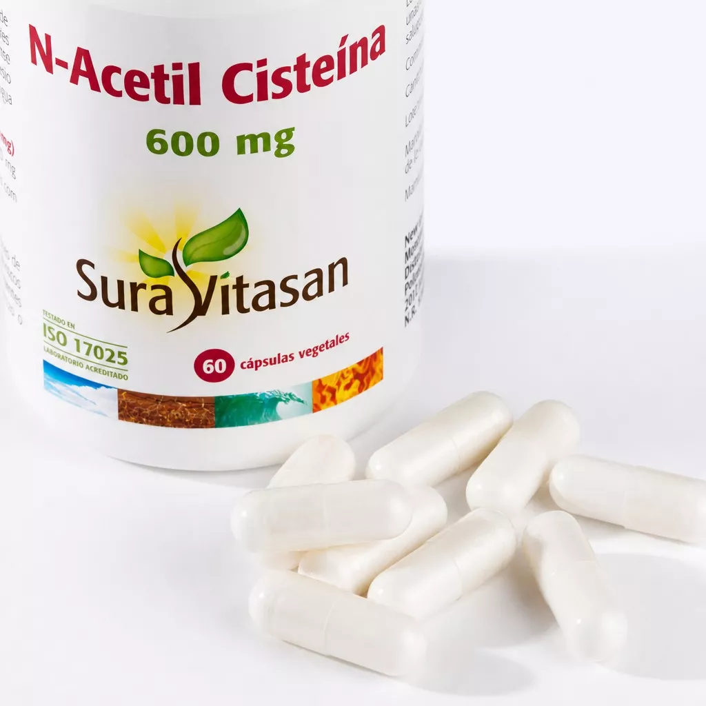 Envase de N-Acetil Cisteína NAC 600 mg Sura Vitasan