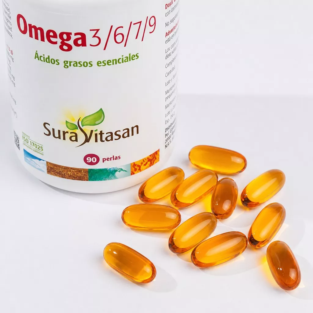 Envase de Omega 3/6/7/9 - Aceites de pescado, borraja, lino y espino amarillo